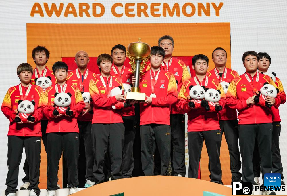 China retains title at ITTF Mixed Team World Cup