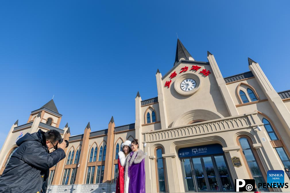 Train themed on ice and snow tourism starts operation in China