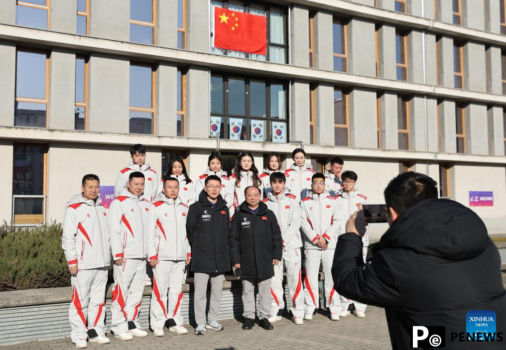 Chinese delegation attends welcoming ceremony at FISU Games Village of Torino 2025