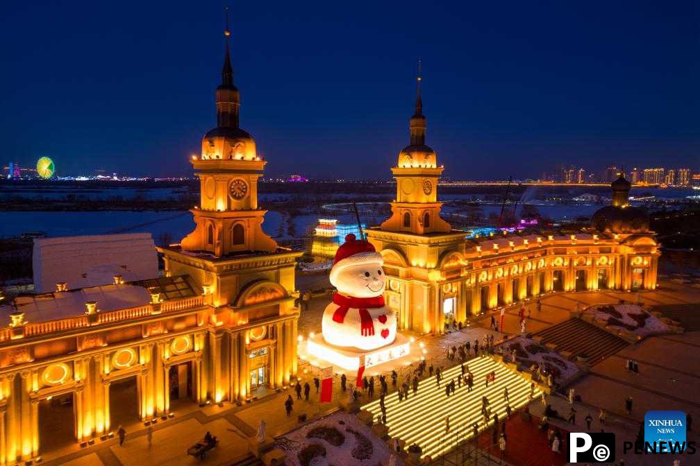 In pics: giant snowman in China