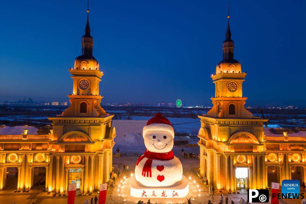 In pics: giant snowman in China
