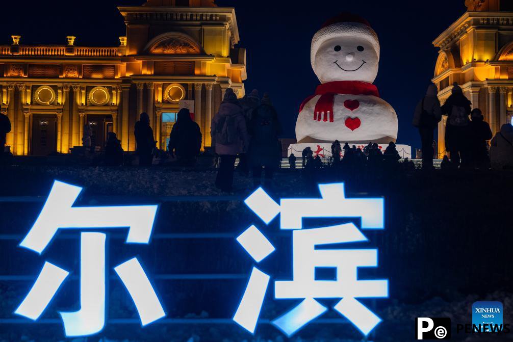 In pics: giant snowman in China