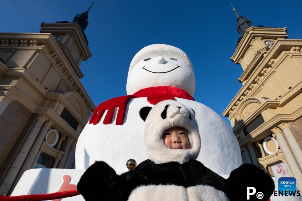 In pics: giant snowman in China