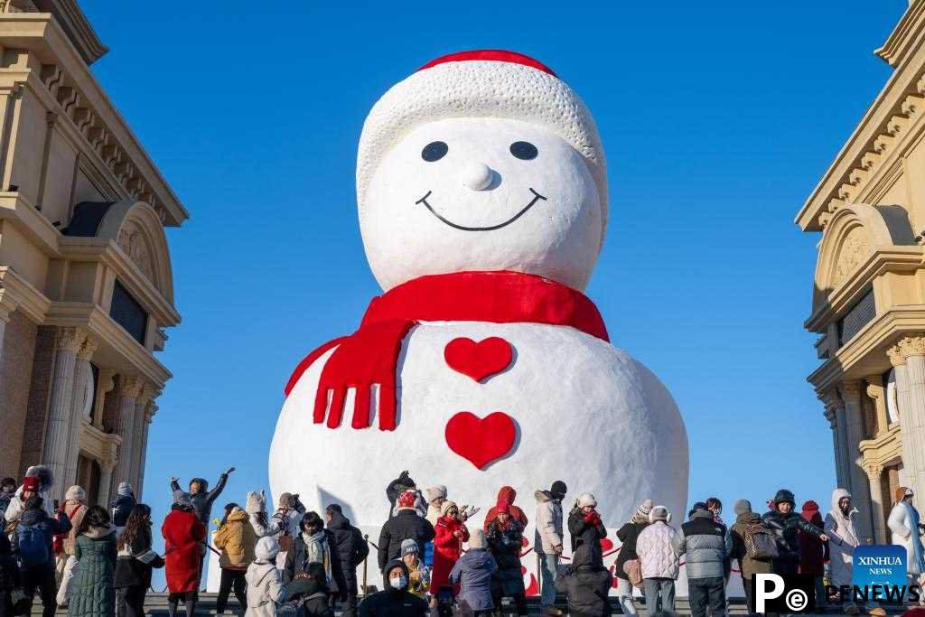 In pics: giant snowman in China