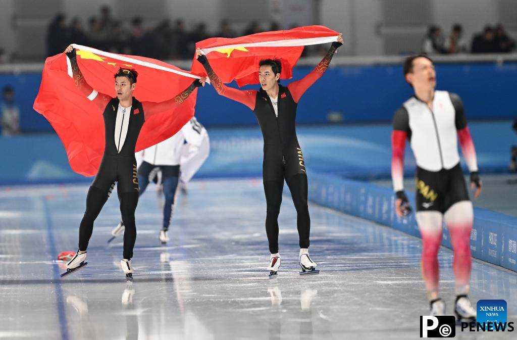 Ning, Han become triple winners as China racks up 11 speed skating golds at Harbin Winter Asiad
