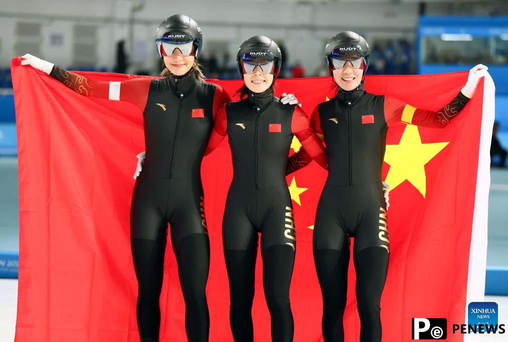 Ning, Han become triple winners as China racks up 11 speed skating golds at Harbin Winter Asiad
