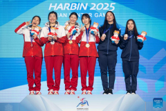 China wins freestyle skiing women's aerials synchro at Harbin Asian Winter Games