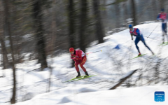 Country Skiing men's 4x7.5km relay match at 9th Asian Winter Games