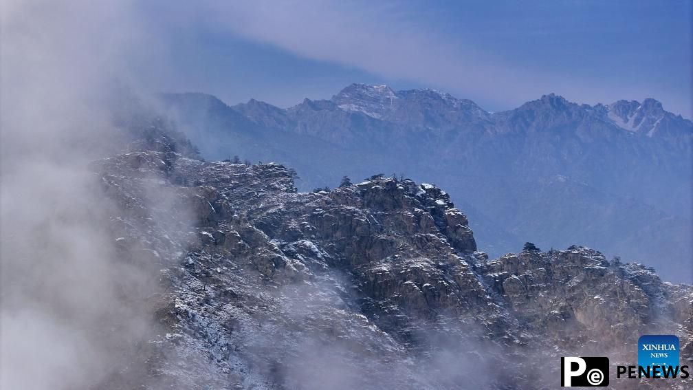 Scenery of Helan Mountain after snow in NW China