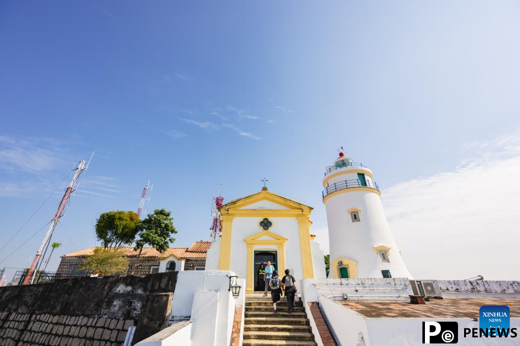Tourists visit historic center of Macao