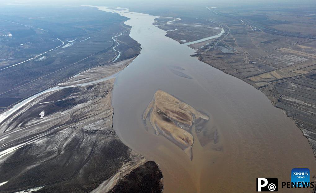 View of Yellow River in Shizuishan, China