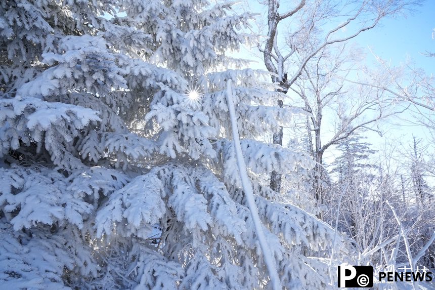 Rime-covered mountains create a scenic wonderland in NE China