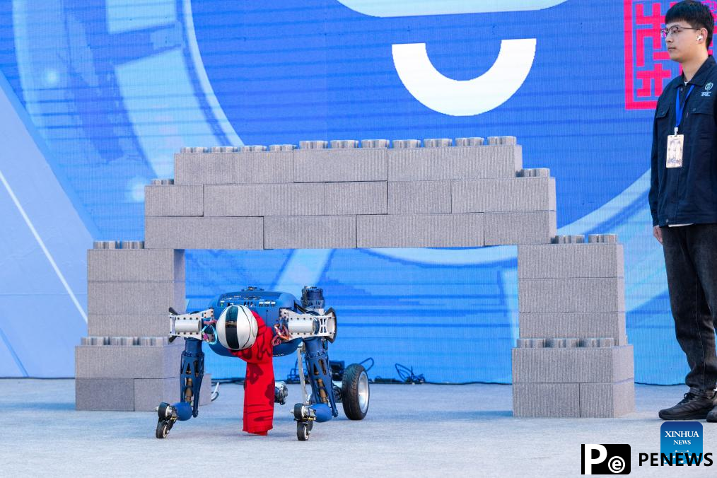 Humanoid robots of ＂Chucai＂ series displayed in Wuhan