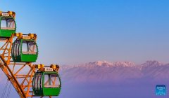 Snow scenery of Helan Mountains in China's Ningxia