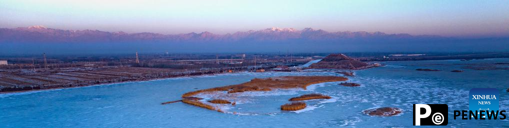Snow scenery of Helan Mountains in China