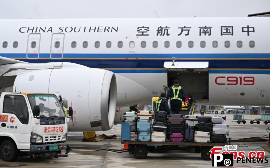 C919 aircraft deployed during Spring Festival travel rush