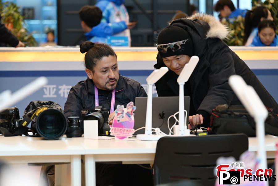 A glimpse of media center for 9th Asian Winter Games at Yabuli