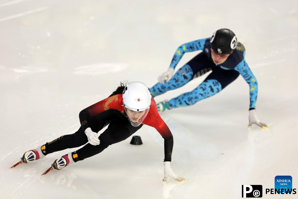 In pics: mixed 2000m relay semifinal match of short track speed skating at 9th Asian Winter Games