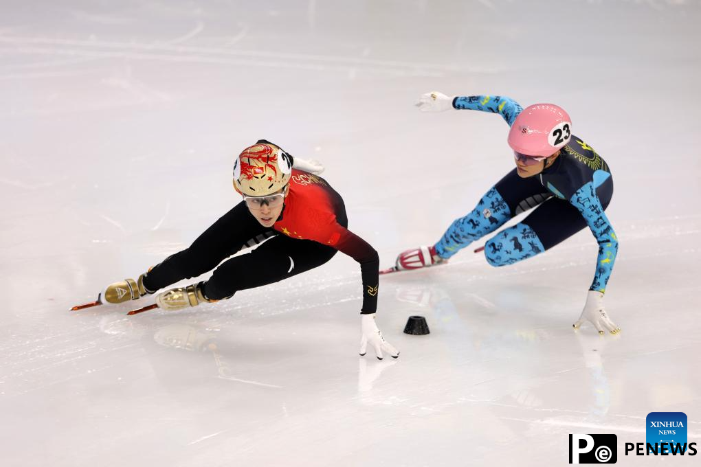 In pics: mixed 2000m relay semifinal match of short track speed skating at 9th Asian Winter Games