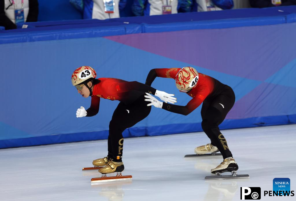 In pics: mixed 2000m relay semifinal match of short track speed skating at 9th Asian Winter Games