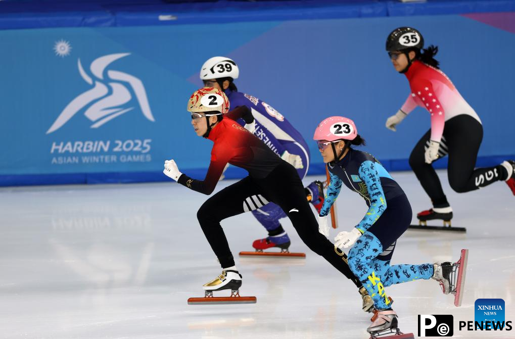 In pics: mixed 2000m relay semifinal match of short track speed skating at 9th Asian Winter Games