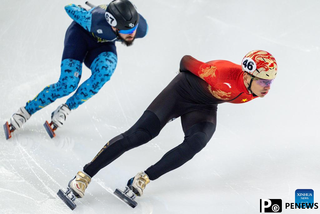 In pics: mixed 2000m relay semifinal match of short track speed skating at 9th Asian Winter Games