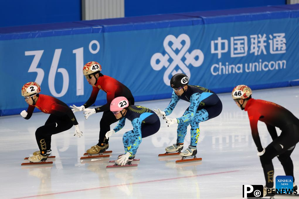 In pics: mixed 2000m relay semifinal match of short track speed skating at 9th Asian Winter Games