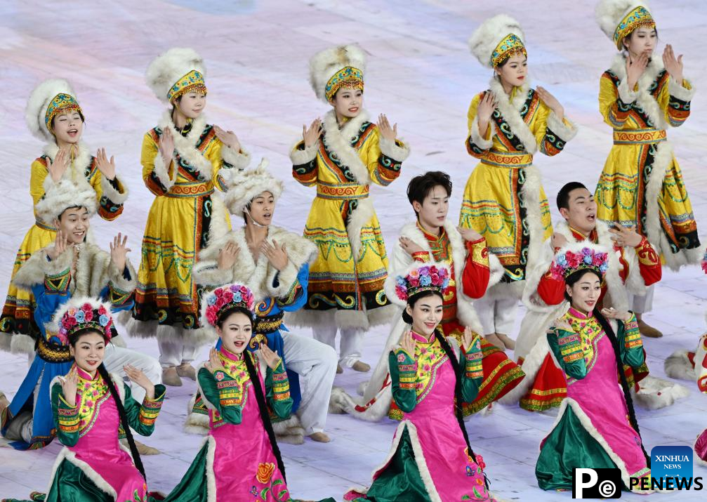 Artists perform prior to opening ceremony of 9th Asian Winter Games