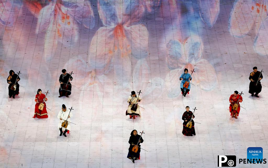 Artists perform prior to opening ceremony of 9th Asian Winter Games