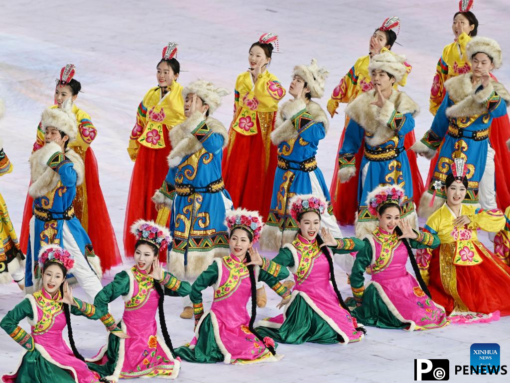 Artists perform prior to opening ceremony of 9th Asian Winter Games