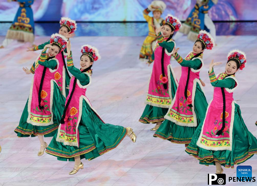 Artists perform prior to opening ceremony of 9th Asian Winter Games
