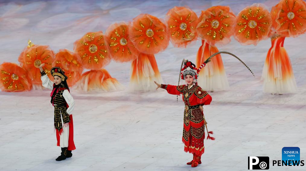 Artists perform prior to opening ceremony of 9th Asian Winter Games