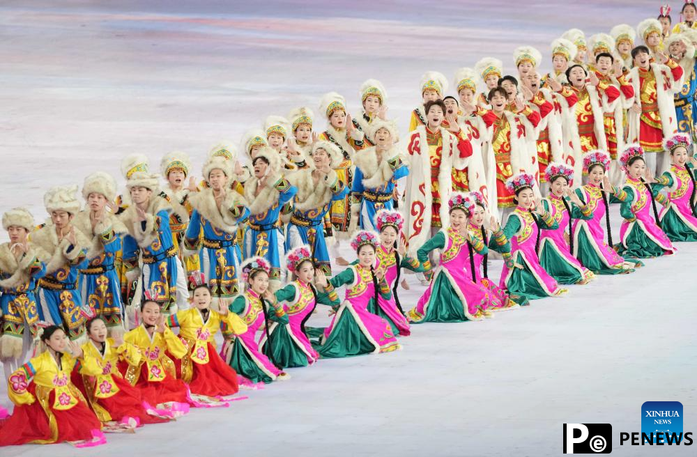 Artists perform prior to opening ceremony of 9th Asian Winter Games