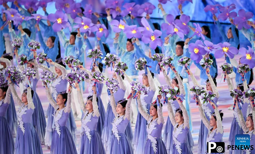 Highlights of opening ceremony of 9th Asian Winter Games