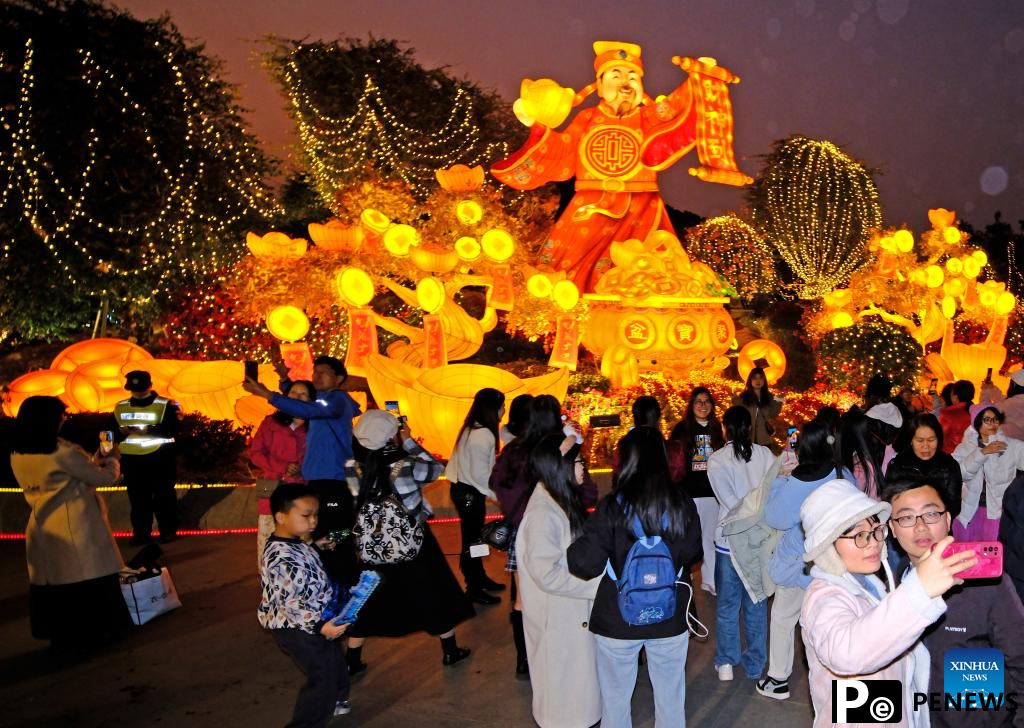 Lanterns, light installations arranged across China for upcoming Spring Festival