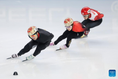 Chinese skaters attend training session ahead of competition at Asian Winter Games