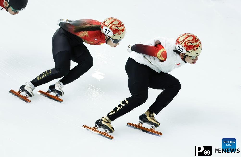 Chinese skaters attend training session ahead of competition at Asian Winter Games