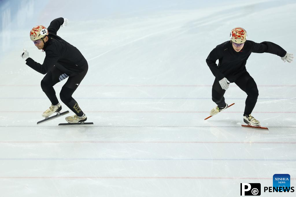 Chinese skaters attend training session ahead of competition at Asian Winter Games