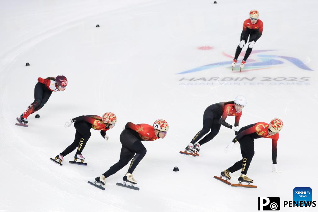 Chinese skaters attend training session ahead of competition at Asian Winter Games