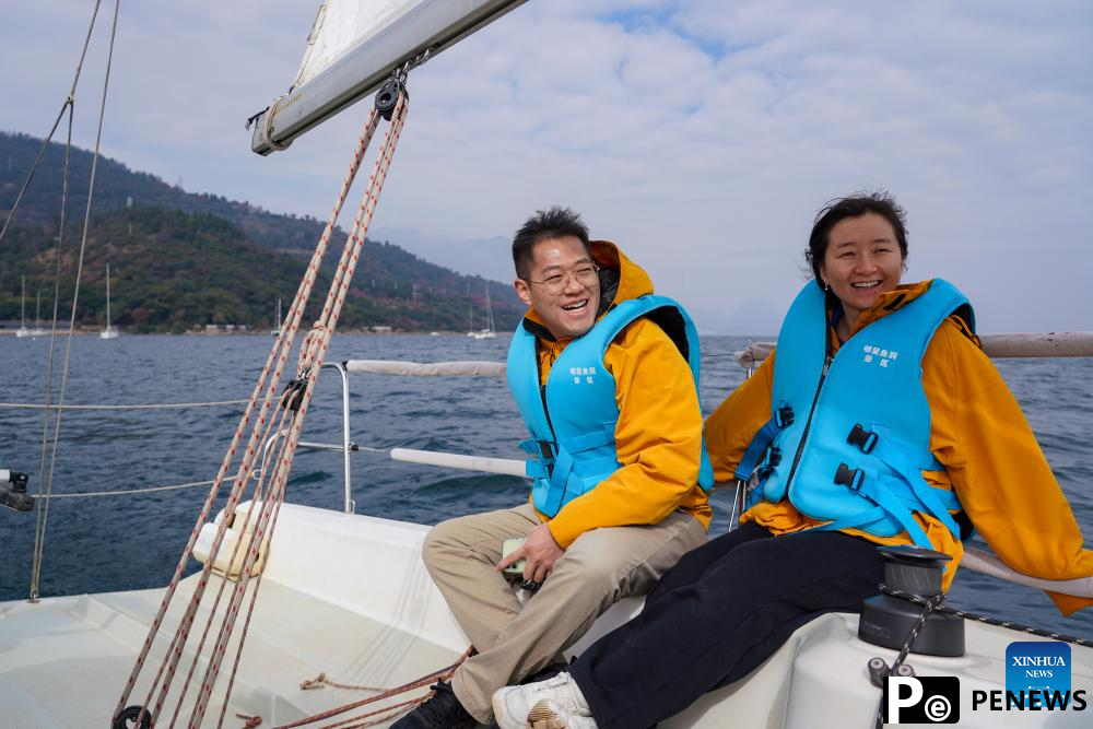 Tourists enjoy themselves In Yunnan