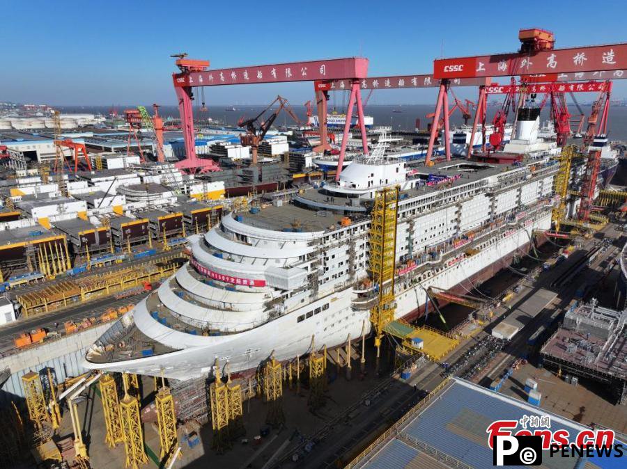China completes hull assembly of 2nd homegrown large cruise ship