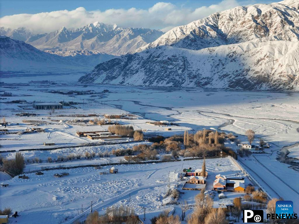 Winter scenery in Taxkorgan Tajik Autonomous County, China