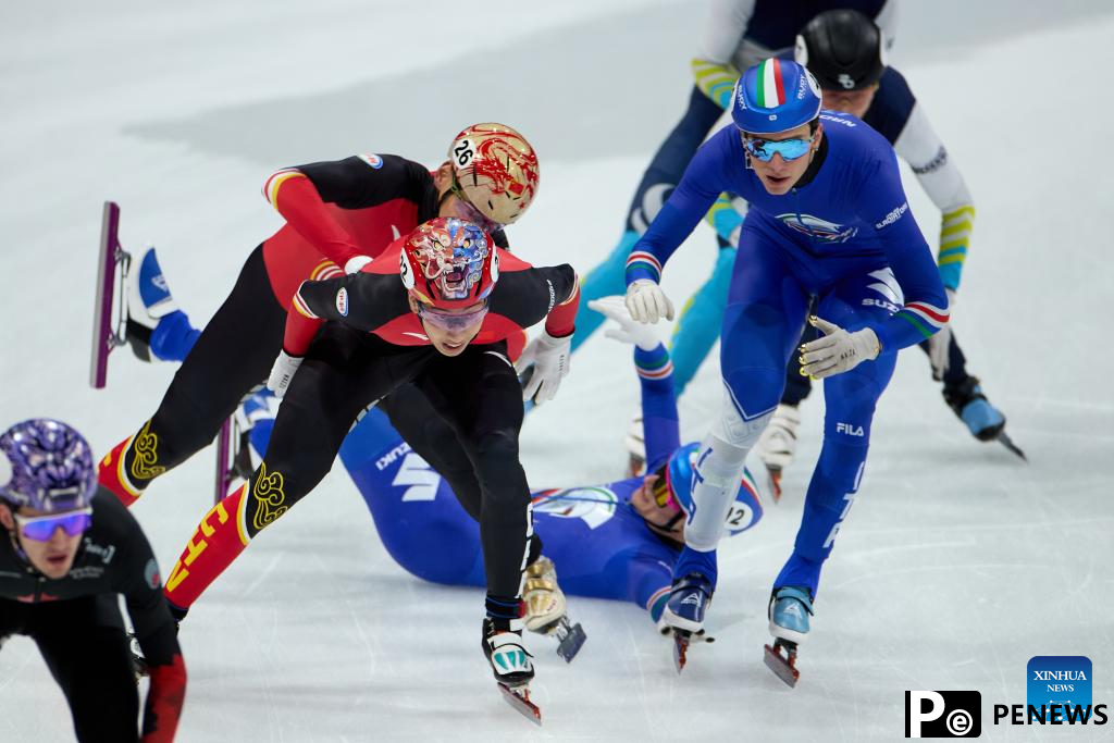 China concludes short track speed skating Milan event with 1 gold, 1 bronze
