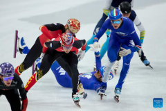 China concludes short track speed skating Milan event with 1 gold, 1 bronze