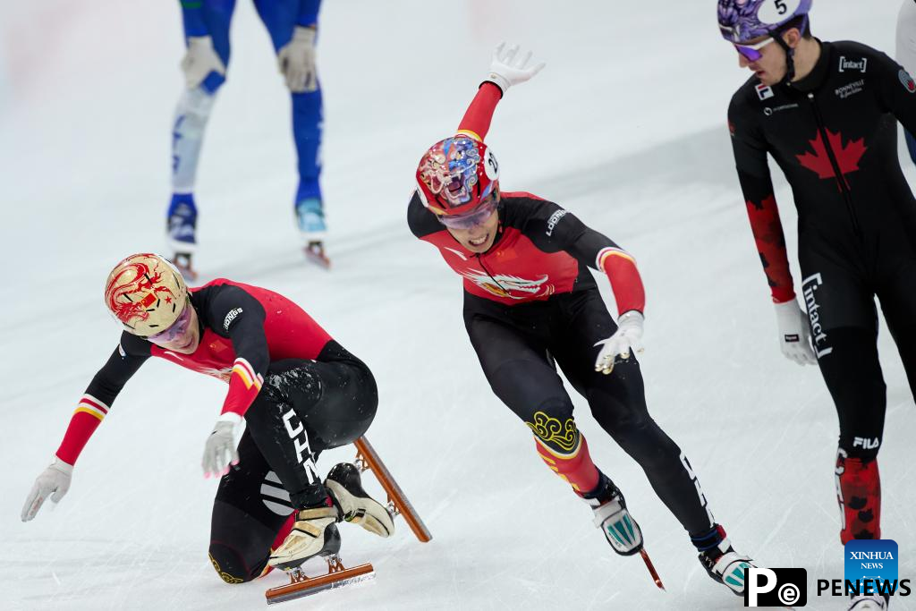 China concludes short track speed skating Milan event with 1 gold, 1 bronze