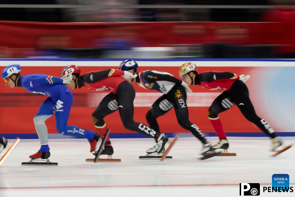 China concludes short track speed skating Milan event with 1 gold, 1 bronze