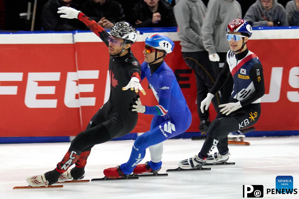 China concludes short track speed skating Milan event with 1 gold, 1 bronze