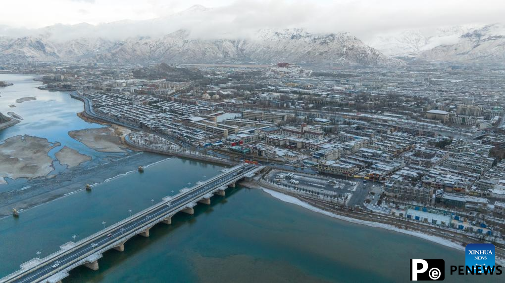 Snow scenery in Lhasa, China