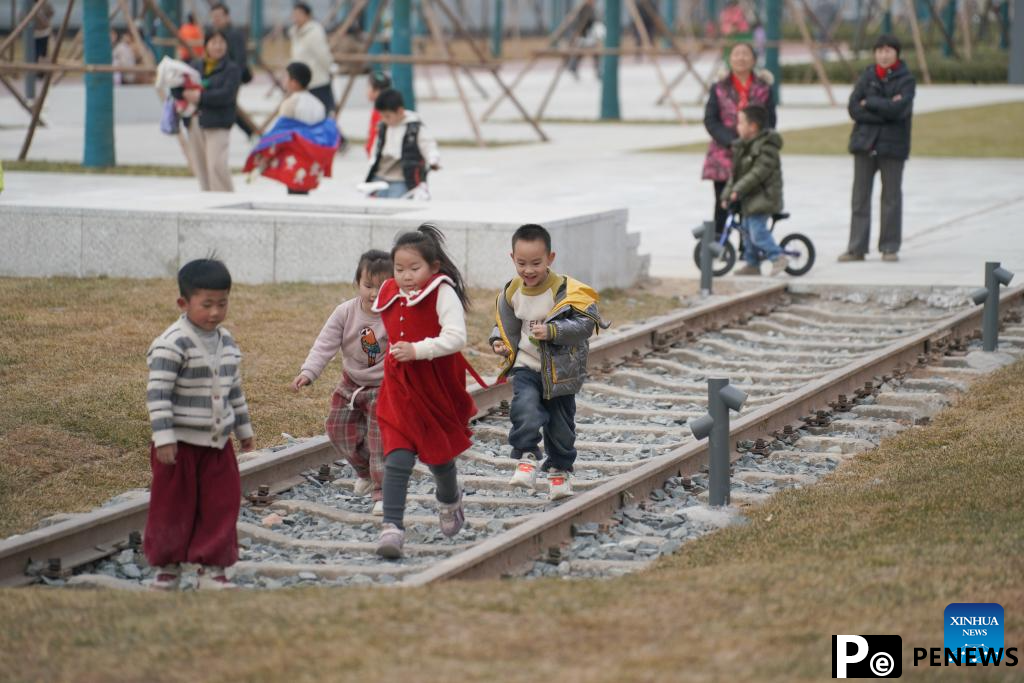 In pics: comprehensive park transformed from railway remains in Xi