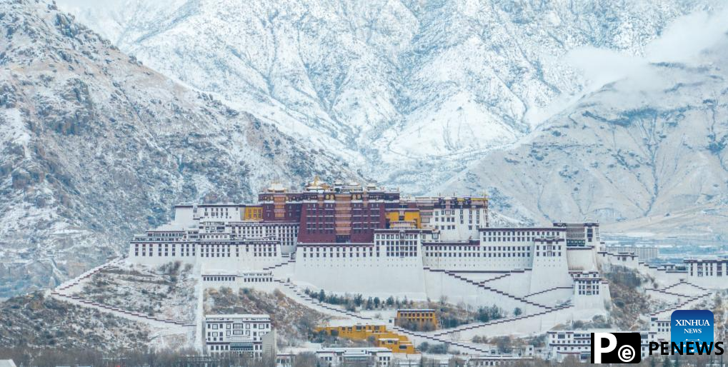 Snow scenery in Lhasa, China